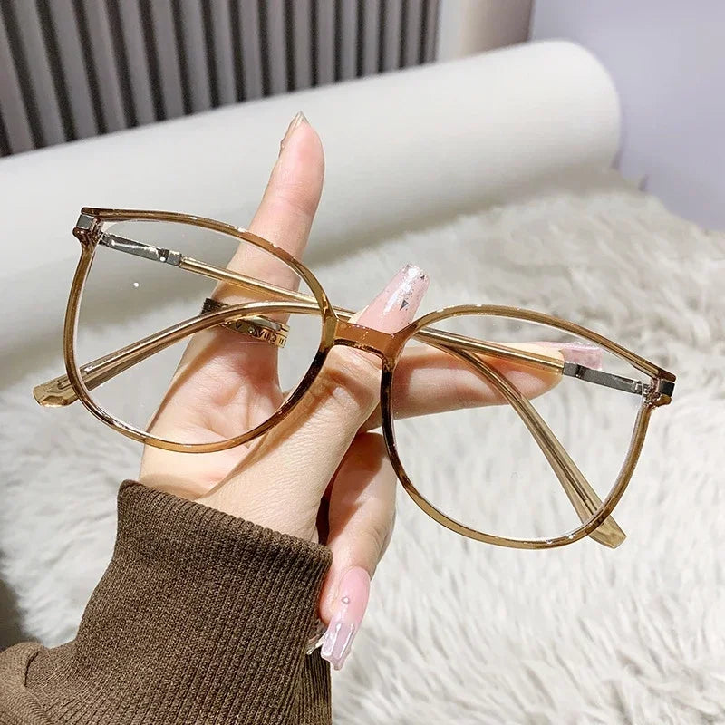 Luxury Far Sight Reading Glasses for Women Blue Light Blocking Computer Eyewear New Trendy Cat Eye Eyeglasses for Women Men