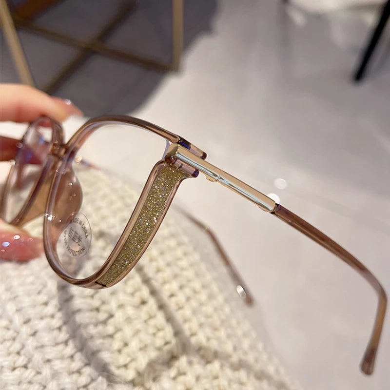 Luxury Far Sight Reading Glasses for Women Blue Light Blocking Computer Eyewear New Trendy Cat Eye Eyeglasses for Women Men