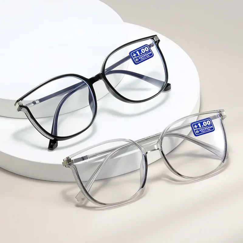 Luxury Far Sight Reading Glasses for Women Blue Light Blocking Computer Eyewear New Trendy Cat Eye Eyeglasses for Women Men