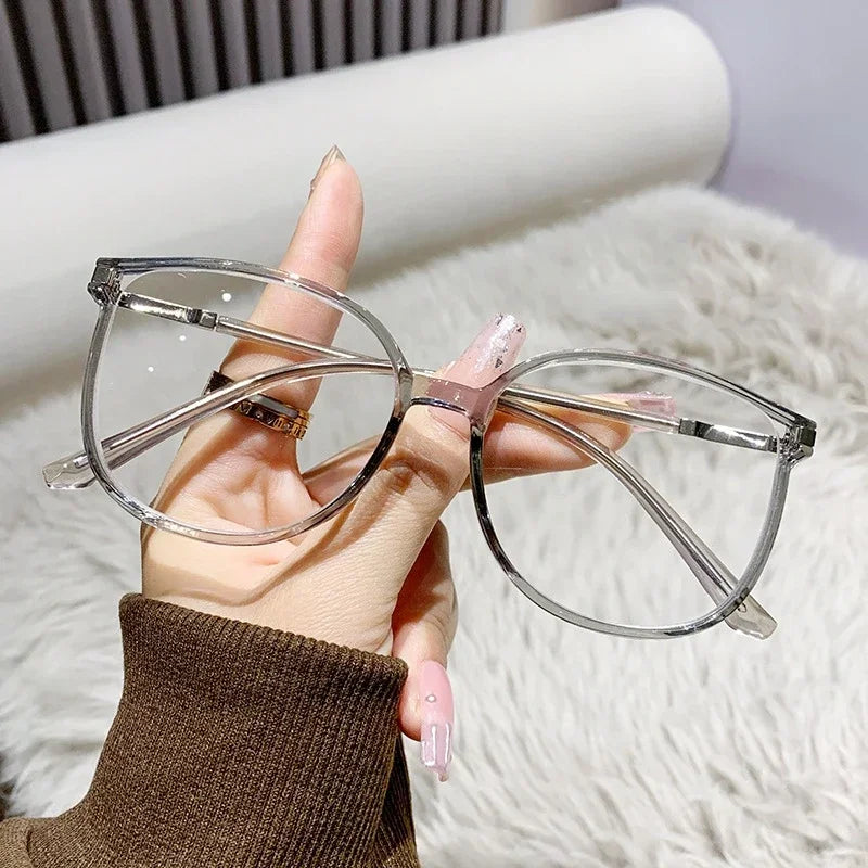 Luxury Far Sight Reading Glasses for Women Blue Light Blocking Computer Eyewear New Trendy Cat Eye Eyeglasses for Women Men